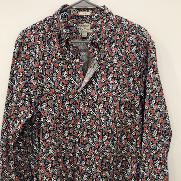Stretch Secret Wash Organic Cotton Poplin mens floral button down 🌺 - Picture 2 of 9